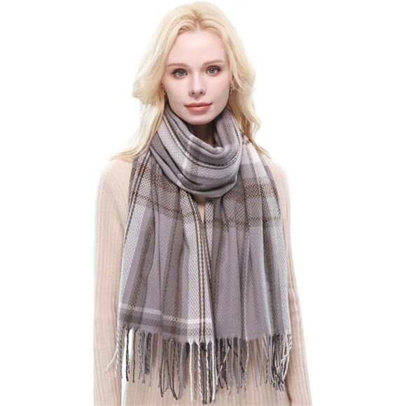 Plaid Scarf for Women Warm Large 018